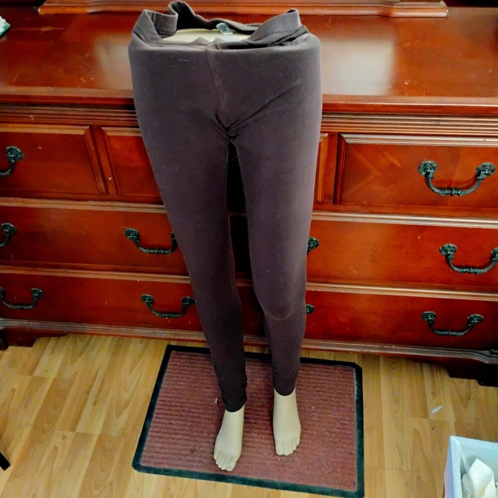 Brown Cotton Spandex Leggings